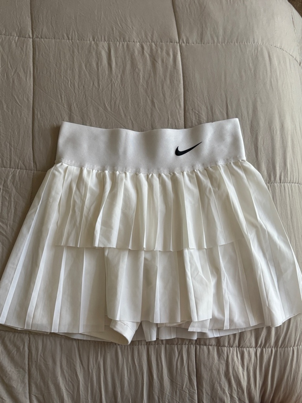 Nike White Pleated Tennis Skort with Layered Design